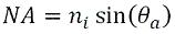 NA=sin(theta)