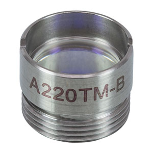 A220TM-B - f = 11.00 mm, NA = 0.26, WD = 6.91 mm, Mounted Aspheric Lens, ARC: 650 - 1050 nm