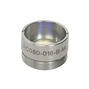 AC080-016-B-ML - f=16 mm, Ø8 mm Achromatic Doublet, M12x0.5 Threaded Mount, ARC: 650-1050