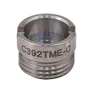 C392TME-C - f = 2.8 mm, NA = 0.60, WD = 1.0 mm, Mounted Aspheric Lens, ARC: 1050 - 1700 nm