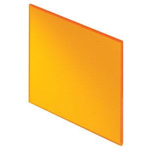 FGL550S - 2in Square OG550 Colored Glass Filter, 550 nm Longpass 
