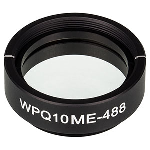 WPQ10ME-488 - Ø1in Mounted Polymer Zero-Order Quarter-Wave Plate, SM1-Threaded Mount, 488 nm