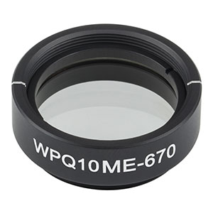 WPQ10ME-670 - Ø1in Mounted Polymer Zero-Order Quarter-Wave Plate, SM1-Threaded Mount, 670 nm