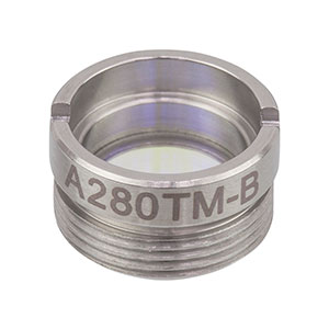 A280TM-B - f = 18.40 mm, NA = 0.15, WD = 16.88 mm, Mounted Aspheric Lens, ARC: 650 - 1050 nm