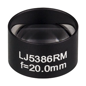 LJ5386RM - Ø1/2in Mounted Plano-Convex CaF<sub>2</sub> Cylindrical Lens, f = 20.0 mm, Uncoated