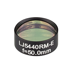 LJ5440RM-E - Ø1/2in Mounted Plano-Convex CaF<sub>2</sub> Cylindrical Lens, f = 50.0 mm, ARC: 2 - 5 µm 