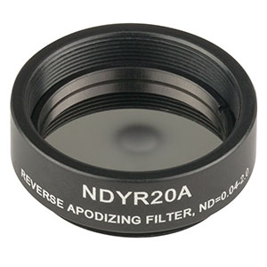 NDYR20A - Mounted Ø25 mm Reverse Apodizing Reflective ND Filter, OD: 0.04 - 2