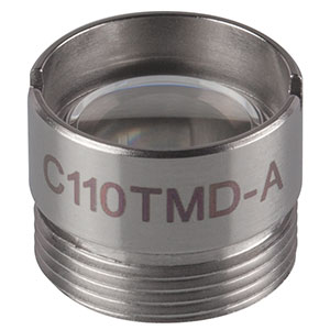 C110TMD-A - f = 6.2 mm, NA = 0.40, WD = 1.6 mm, Mounted Aspheric Lens, ARC: 350 - 700 nm