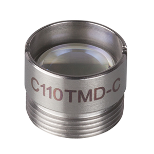 C110TMD-C - f = 6.2 mm, NA = 0.40, WD = 1.6 mm, Mounted Aspheric Lens, ARC: 1050 - 1700 nm