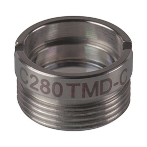 C280TMD-C - f = 18.4 mm, NA = 0.15, WD = 15.6 mm, Mounted Aspheric Lens, ARC: 1050 - 1700 nm