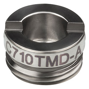 C710TMD-A - f = 1.5 mm, NA = 0.53, WD = 0.4 mm, Mounted Aspheric Lens, ARC: 350 - 700 nm