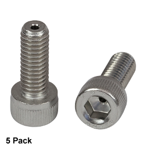 SH6MS16V - M6 x 1.0 Vacuum-Compatible Vented Cap Screw, A4 Stainless Steel, 16 mm Long, 5 Pack