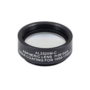 AL2520M-C - Ø25 mm S-LAH64 Mounted Aspheric Lens, f=20 mm, NA=0.54,  ARC: 1050-1700 nm