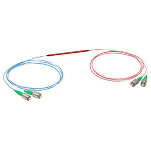 TW850R2A2 - 2x2 Wideband Fiber Optic Coupler, 850 ± 100 nm, 90:10 Split, FC/APC Connectors
