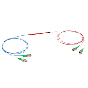 TW805R2A2 - 2x2 Wideband Fiber Optic Coupler, 805 ± 75 nm, 90:10 Split, FC/APC Connectors