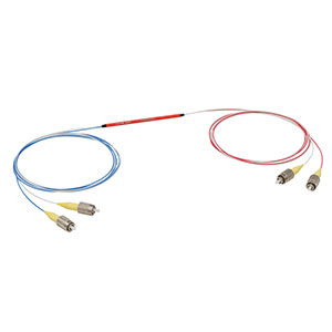 TW850R2F2 - 2x2 Wideband Fiber Optic Coupler, 850 ± 100 nm, 90:10 Split, FC/PC Connectors