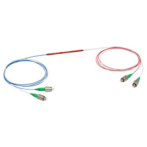 TW1064R5A2B - 2x2 Wideband Fiber Optic Coupler, 1064 ± 100 nm, 0.22 NA, 50:50 Split, FC/APC Connectors