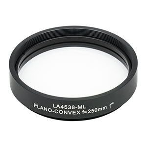 LA4538-ML - Ø2in UVFS Plano-Convex Lens, SM2-Threaded Mount, f = 250.0 mm, Uncoated