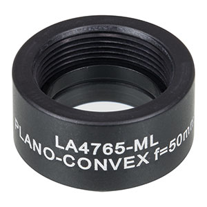 LA4765-ML - Ø1/2in UVFS Plano-Convex Lens, SM05-Threaded Mount, f = 50.0 mm, Uncoated