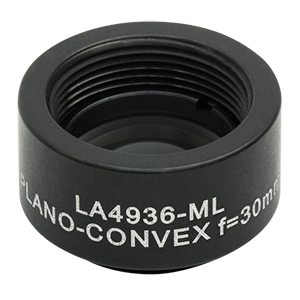 LA4936-ML - Ø1/2in UVFS Plano-Convex Lens, SM05-Threaded Mount, f = 30.0 mm, Uncoated