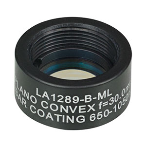 LA1289-B-ML - Ø1/2in N-BK7 Plano-Convex Lens, SM05-Threaded Mount, f = 30 mm, ARC: 650-1050 nm