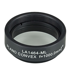 LA1464-ML - Ø1in N-BK7 Plano-Convex Lens, SM1-Threaded Mount, f = 1000 mm, Uncoated