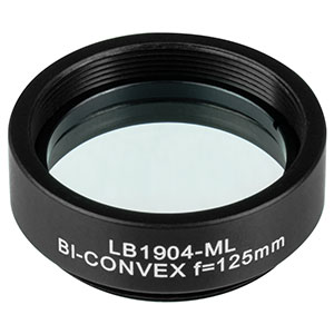LB1904-ML - Mounted N-BK7 Bi-Convex Lens, Ø1in, f = 125.0 mm, Uncoated
