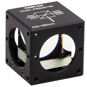 CCM1-PBS251/M - 30 mm Cage Cube-Mounted Polarizing Beamsplitter Cube, 420-680 nm, M4 Tap