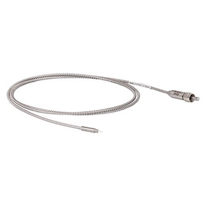 MR89L01 - Ø200 µm Core, 0.39 NA SMA905 to Ø1.25 mm Ferrule Patch Cable, Armored, 1 m Long
