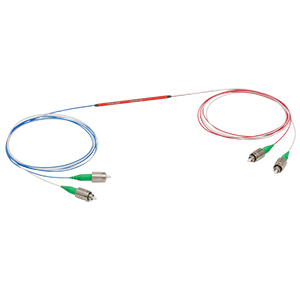 TW630R1A2 - 2x2 Wideband Fiber Optic Coupler, 630 ± 50 nm, 99:1 Split, FC/APC Connectors