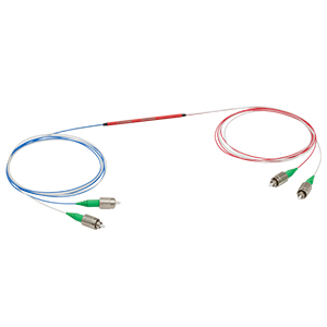 TW560R2A2 - 2x2 Wideband Fiber Optic Coupler, 560 ± 50 nm, 90:10 Split, FC/APC