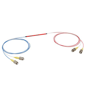 TW470R5F2 - 2x2 Wideband Fiber Optic Coupler, 470 ± 40 nm, 50:50 Split, FC/PC