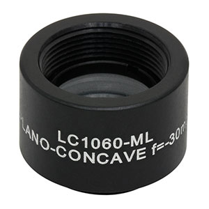 LC1060-ML - Ø1/2in N-BK7 Plano-Concave Lens, SM05-Threaded Mount, f = -30.0 mm, Uncoated