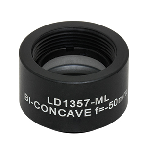 LD1357-ML - Ø1/2in N-BK7 Bi-Concave Lens, SM05-Mounted, f =-50 mm, Uncoated