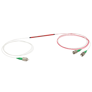 TW560R2A1 - 1x2 Wideband Fiber Optic Coupler, 560 ± 50 nm, 90:10 Split, FC/APC
