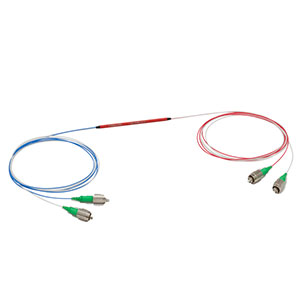 TN1064R1A2B - 2x2 Narrowband Fiber Optic Coupler, 1064 ± 15 nm, 0.22 NA, 99:1 Split, FC/APC Connectors