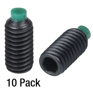 SS3MN6 - M3 x 0.5 Alloy Steel Nylon-Tipped Setscrew, 6 mm Long, 10 Pack