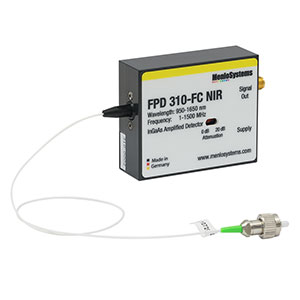 FPD310-FC-NIR - InGaAs Switchable Gain, High Sensitivity PIN Amplified Detector, 950 - 1650 nm, 1 MHz - 1.5 GHz