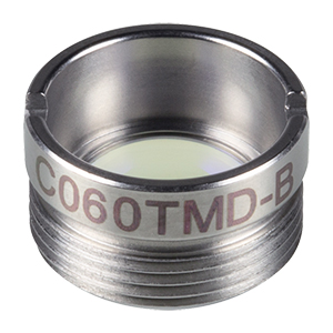 C060TMD-B - f = 9.6 mm, NA = 0.27, WD = 7.1 mm, Mounted Aspheric Lens, ARC: 600 - 1050 nm