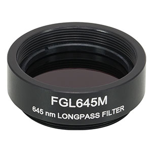FGL645M - Ø25 mm RG645 Colored Glass Filter, SM1-Threaded Mount, 645 nm Longpass