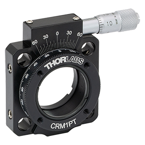CRM1PT - Precision Cage Rotation Mount with Micrometer Drive, Ø1in Optics, 8-32 Tap