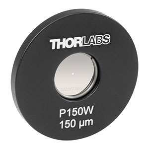P150W - Ø1in Mounted Pinhole, 150 ± 6 µm Pinhole Diameter, Tungsten