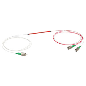 TW2000R2A1C - 1x2 Wideband Fiber Optic Coupler, 2000 ± 150 nm, 90:10 Split, SM1950 Fiber, FC/APC