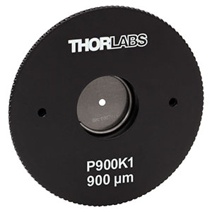 P900K1 - SM1-Threaded, Ø1.20in (30.5 mm) Mounted Pinhole, 900 ± 10 μm Pinhole Diameter, Stainless Steel