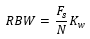 PNA1 Resolution Bandwidth equation