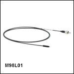 Ø400 µm Core, 0.39 NA SMA to Ferrule Patch Cable with Ø1.25 mm Ferrule, Heat-Shrink Tubing