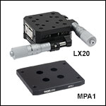 Two-Axis 25 mm Translation Stage and Adapter Plate