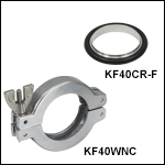 KF40 Flange-Centering O-Ring Carrier and Wing Nut Clamp