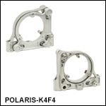 Ø4in Low-Distortion Ruggedized Kinematic Mirror Mount, 2 Adjusters
