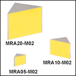 Right-Angle Prism Mirrors, MIR-Enhanced Gold Coating (2 µm - 20 µm)
